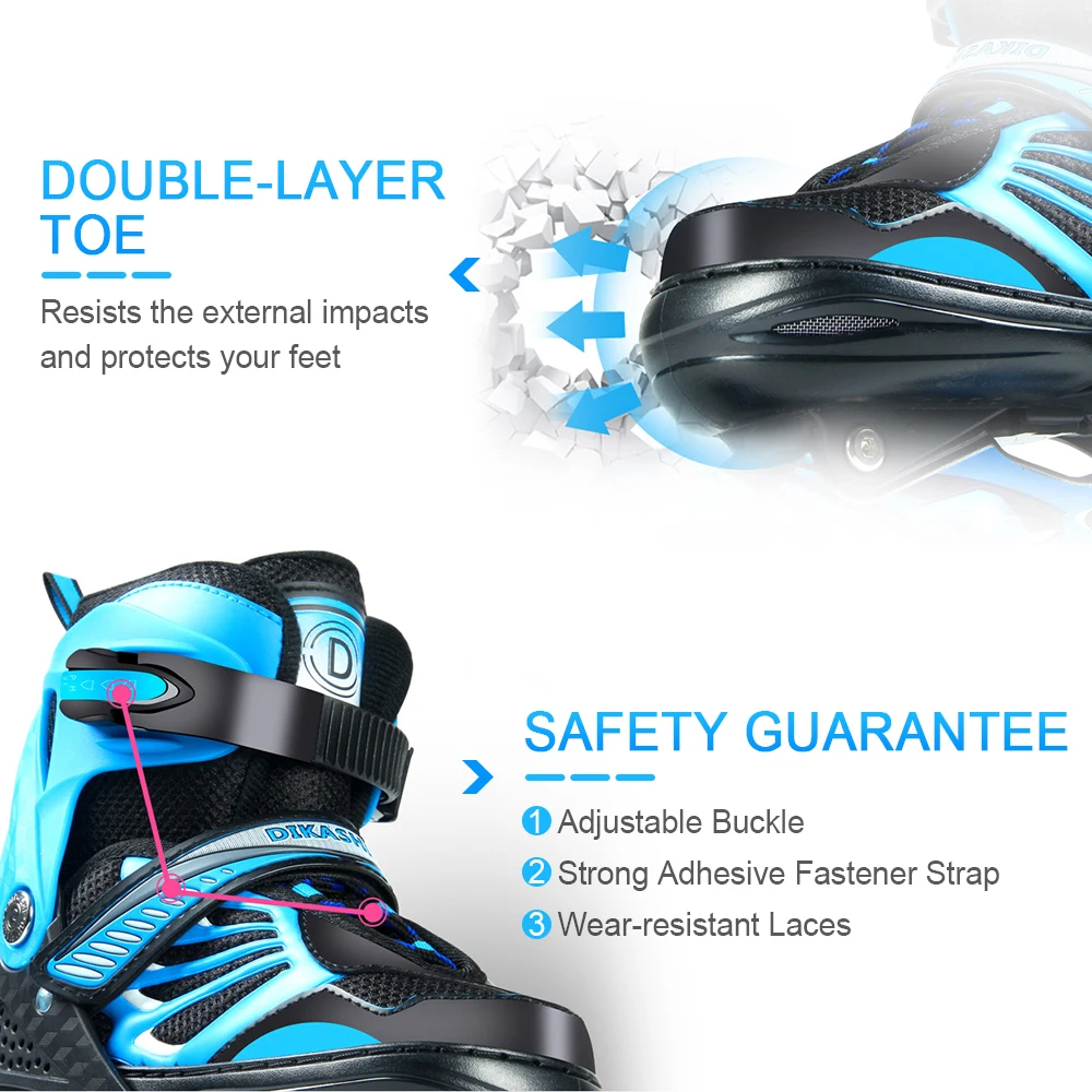 Roller skating wheels roller skating shoes set Adjustable Illuminating Inline Skates with Light Up Wheels for Kids and Youth