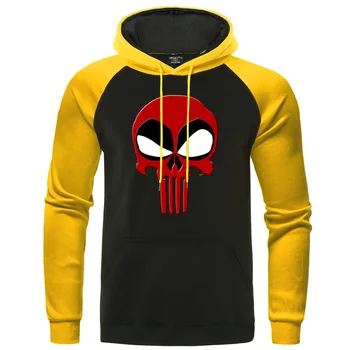 

Deadpool and Skull Hoodie Men Hip Hop Funny Tracksuit 2020 Autumn Winter Raglan Sweatshirts Mens Fleece Warm Streetwear Pullover