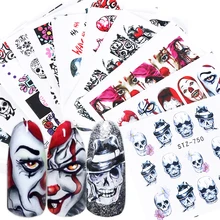 1 шт наклейки для нейл-арта переводные наклейки с водой наклейки для хеллоуина водяные знаки для нейл-арта украшения маникюрные татуировки Советы BESTZ731-755