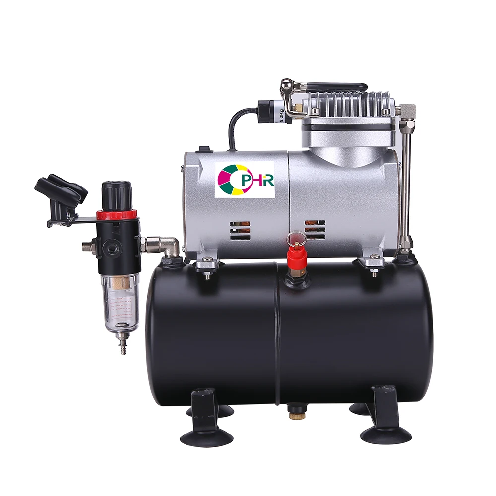 OPHIR PRO Air Compressor with Tank for Hobby Airbrush Car & Wall Painting Cake Decoration 220V EU Plug Compressor _AC090(220V) ophir new gravity dual action airbrush gun kit tank air compressor for hobby model cake t shirt painting 110v 220v ac134 004