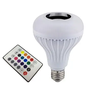 

LED Music Bulb E27 RGBW Gift Audio KTV Lamp Light Speaker Wireless Remote Control Bar Home Portable Mini Bluetooth 3.0 12W