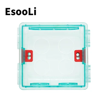 

EsooLi Green Adjustable Transparent Mounting Box Internal Cassette 86mm*83mm*50mm For 86 Type WIFI Touch Switch and USB Socket