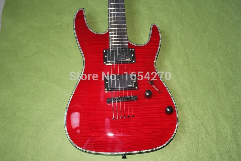 Brand Classic Guitar Red Penetrating Body Design H-351NT 24 Fret Electric Guitar 150604
