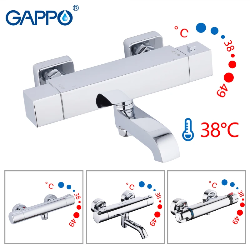 GAPPO Shower Faucets bath mixer with thermostat wall mounted shower tub faucet thermostatic water mixer bath griferia