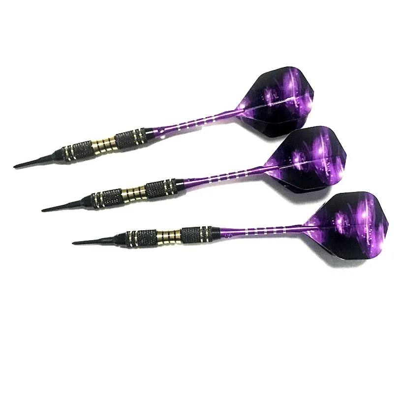 

3pcs/set of 18g professional electronic soft darts purple dart pole home indoor interactive game professional accessories 2020