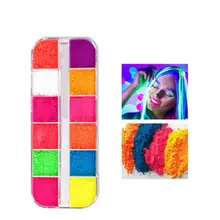 12 сеток/коробка, набор пудры для дизайна ногтей, блеск для ногтей, голографический лак для маникюра, сухой хромированный пигмент, пудра для макияжа