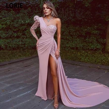 

LORIE Applique One Shoulder Evening Party Dress 2021 Sweetheart Side Split Mermaid Vestidos De Festa Prom Gowns Formal Dresses