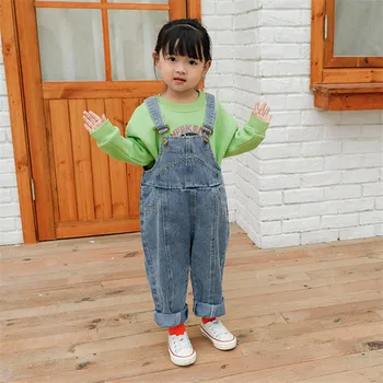 

Baby Girl Jumpsuit Fashion Korean Denim Overalls For Girls 2 3 4 5 6 Years Toddler Baby Denim Pants Jeans For Girls High Quality