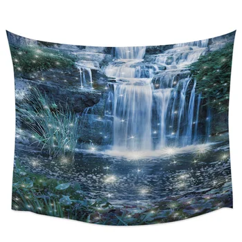 

Magic Forest Stones Landscape Water Flowers Tapestry Wall Hanging Picnic Yoga Mat Living Room Bedroom Wall Decoration
