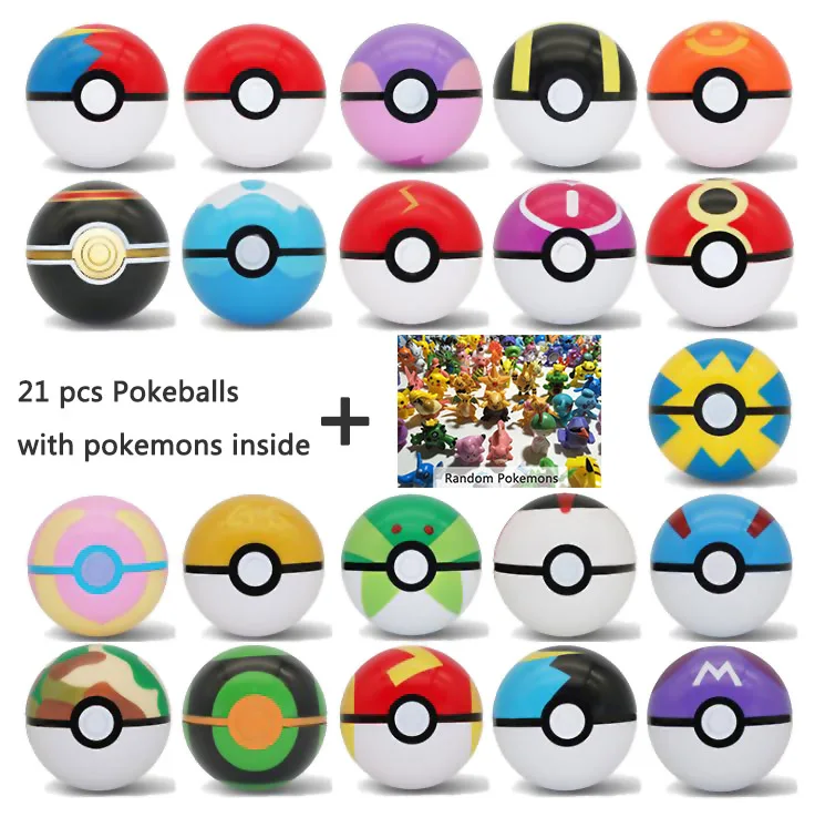 Action 21 Pokeballs Met 21 Pokect Monsters Pikachu Speelgoed ...