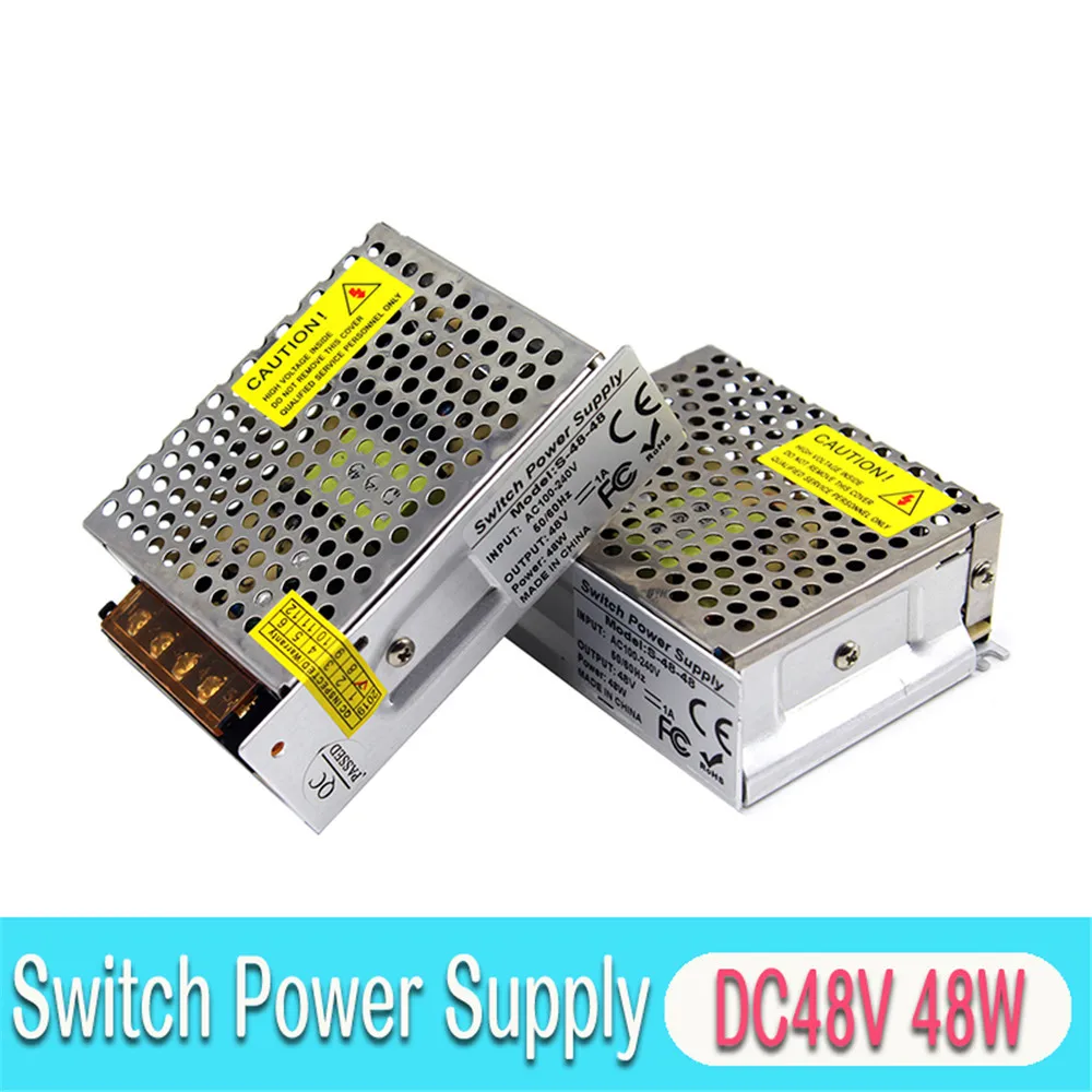 Выключатель с одним выходом источник питания DC48V 48W Трансформатор 100-240V AC к DC 48V SMPS