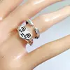 30pcs Vintage Silver Plated Crying Face Adjustable Ring Women's Tears Open Rings Heart Shape Female Girls Accessories 3