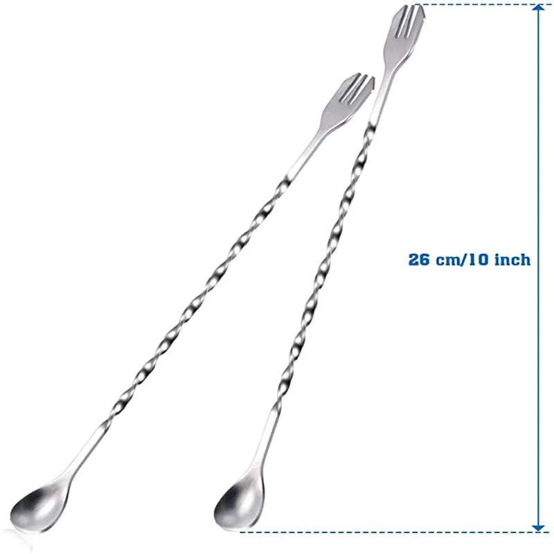 Stainless Steel Bar Cocktail Stirrer Mixing SpoonThread Bar Spoon Cocktail Stirring Bartending BarTool Wine Accessories