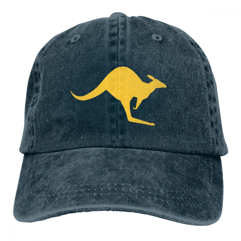 Австралийский кенгуру прыжок Casquette черный унисекс Мужские Женские джинсовые