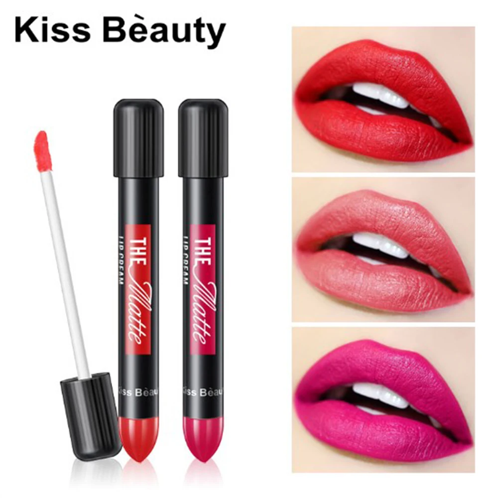 12 цветов сексуальный красный матовый блеск для губ Жидкий стойкий
