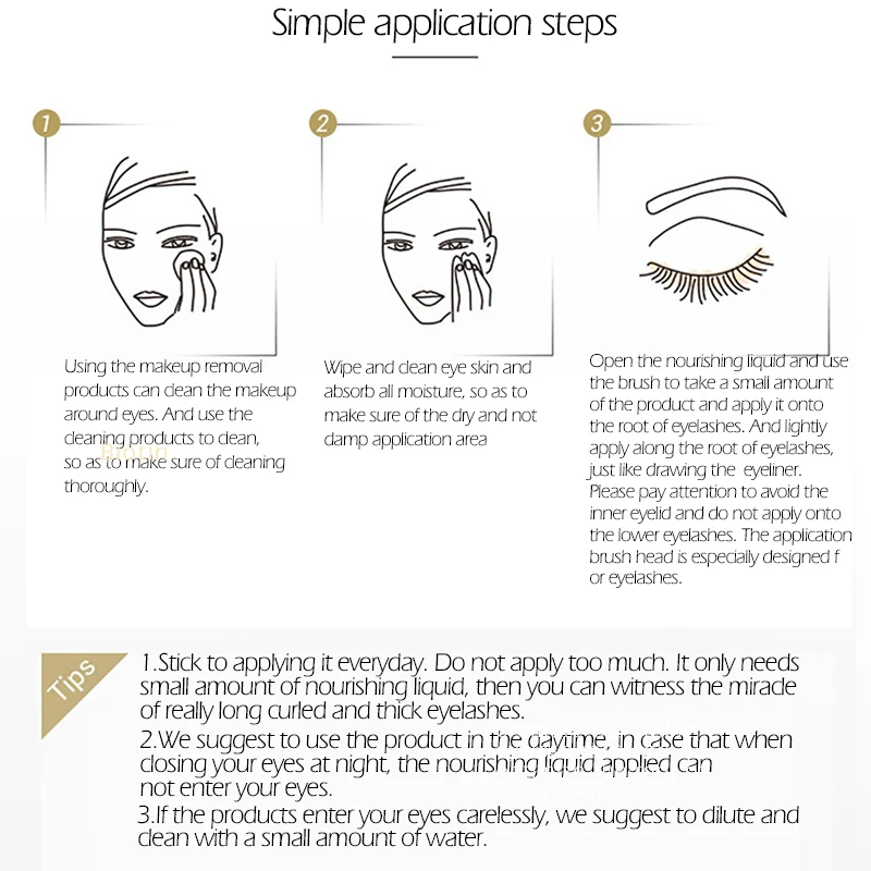 3pcs Eyelash Growth Serum Liquid Eyelash Enhancer Ginseng Treatment Lash Lift Eyes Lashes Long Thicker Nourishing Eyelash Care