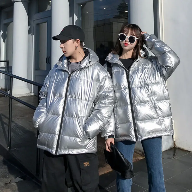 Light silver Новое поступление, парки для женщин, куртка, зимнее пуховое пальто, ветрозащитное теплое Женское пальто, черная толстая верхняя одежда для парки с капюшоном - Цвет: Light silver