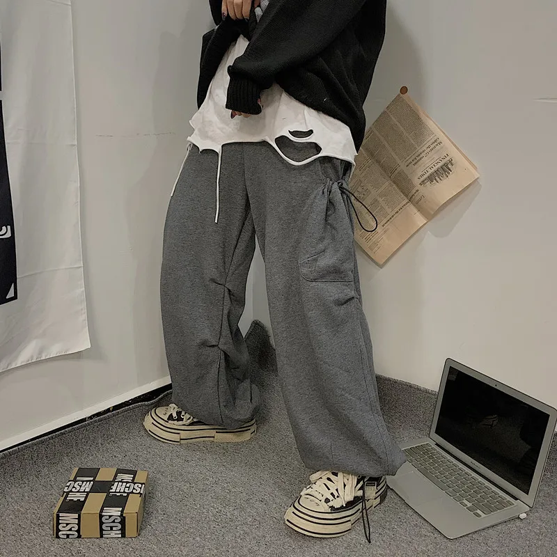 Корейский стиль ins Harajuku хип хоп свободные брюки карго с карманами Высокая осень Горячая полная длина женская одежда Капри Спортивные штаны