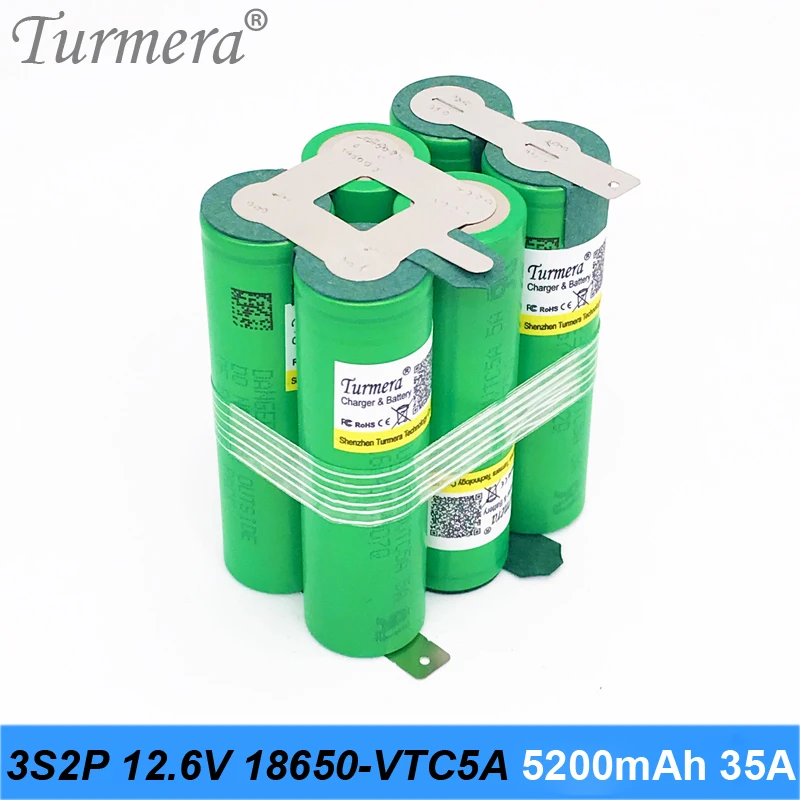 18650 5200mah us 18650vtc 5a 3s 2p аккумулятор 10 8 v 12 6 35a батарея для пайки отвертки инструменты