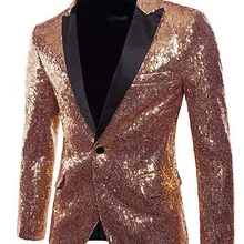 Украшенный Блейзер Для мужчин куртка блестящие расшитые блестками Для мужчин блейзер для ночного клуба хост Свадебный костюм Блейзер Мужской певцов пальто