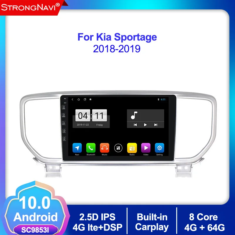 

2.5D IPS DSP android 10.0 4G+64G car dvd player car gps navigation for KIA sportage 4 KX5 2016- 2019 head unit 4G lte WIFI BT