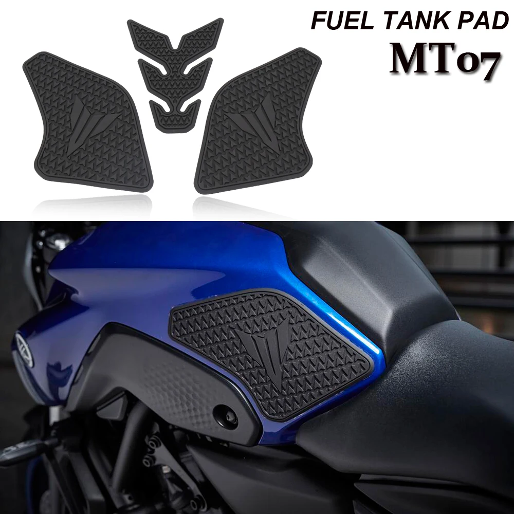 2021 Motorcycle Non-slip Side Fuel Tank Stickers Waterproof Pad Rubber Sticker FOR YAMAHA MT07 MT-07 MT 07