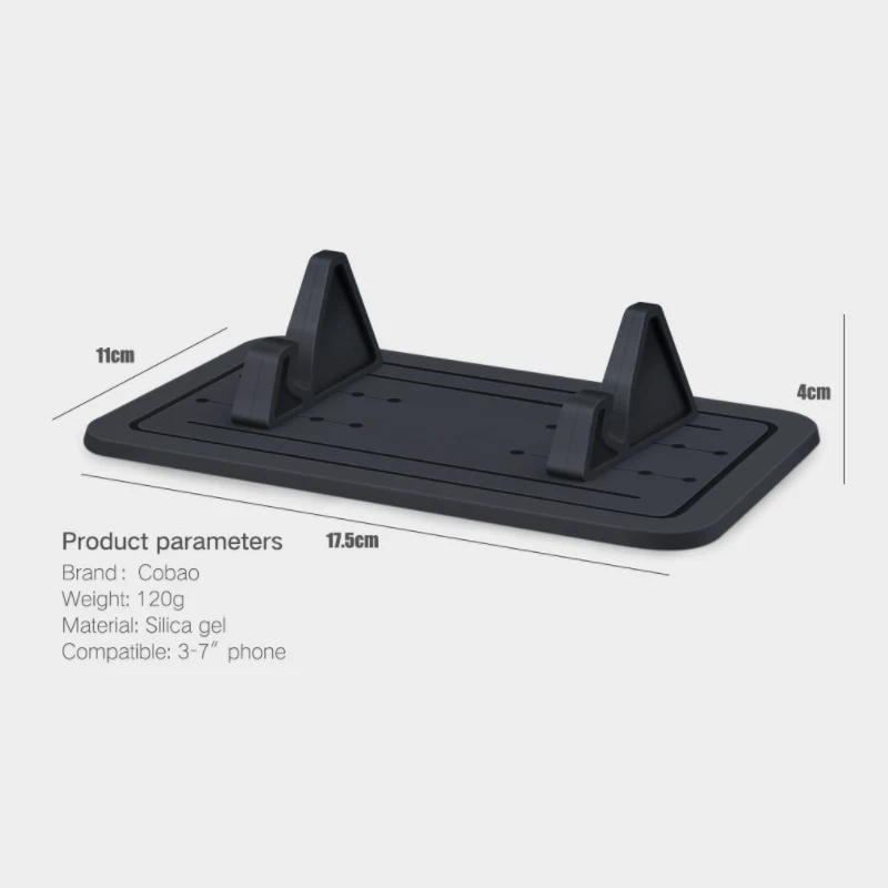 Anti-skid Pad Bracket Mobile Smart Phone Driving Support (Black)