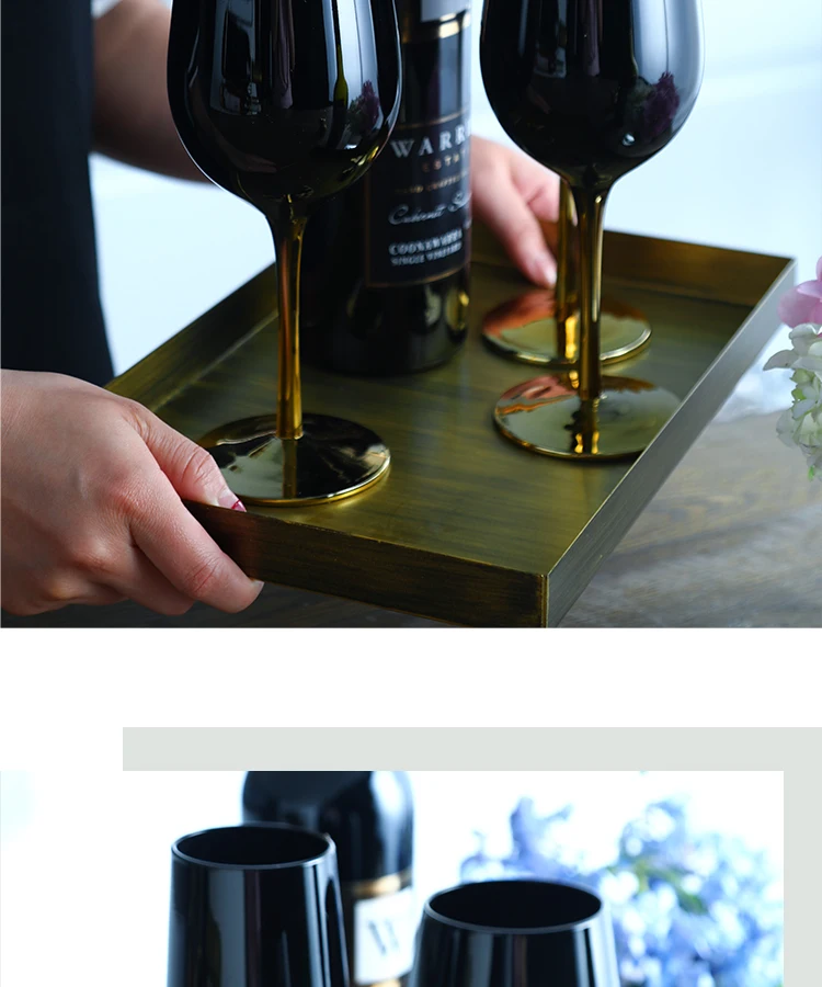 Высокие чашки креативные гальванизированные золотые стеклянные украшения для дома черные стеклянные бокалы для шампанского бокал для красного вина