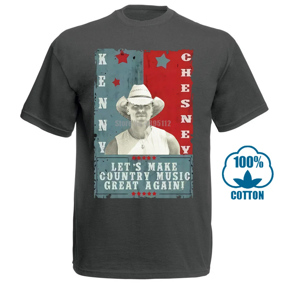 Черная футболка с надписью Kenny Chesney Let'S Make Strand Music Great Again M 6 Xl 012414 - Цвет: Темно-серый