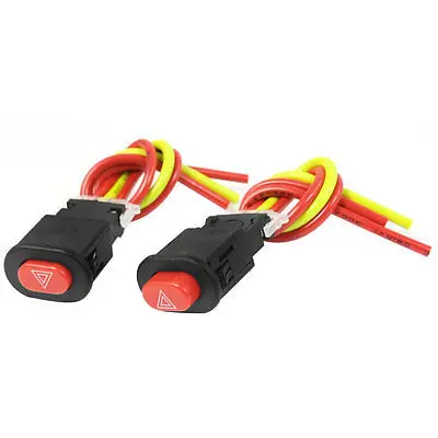 

2PCS Red Button Wired Latching Type Light Switch Controller for Motorcycle