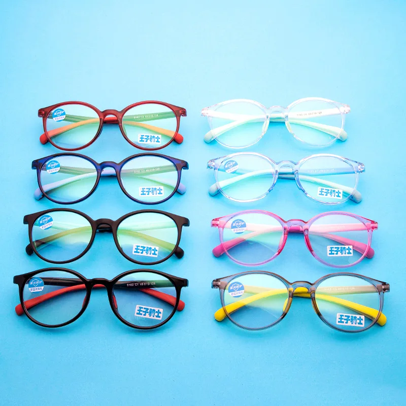 Круглые силиконовые анти-голубые легкие детские очки, игровые компьютерные очки, блокирующие UV400, прозрачные милые очки для мальчиков и девочек, детские защитные очки