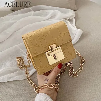 

ACELURE Stone Pattern Mini Crossbody Bags for Women Lock Cover Small Messenger Shoulder Bag Lady Lipstick Handbags and Purses