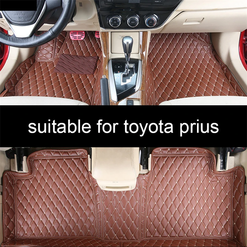 Кожаные автомобильные коврики для toyota prius venza 4runner аксессуары для укладки волос 30 20 2010 2012 2007 2008 запчасти