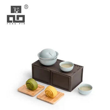 

TANGPIN ceramic gaiwan teapot with 2 cups a tea set chinese kung fu tea sets drinkware