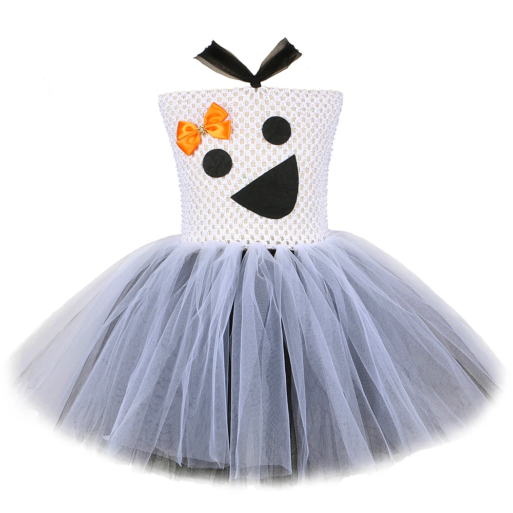 

White Black Ghost Tutu Dress for Baby Girls Halloween Costumes for Kids Girl Fancy Dresses Children Carnival Party Tulle Outfit