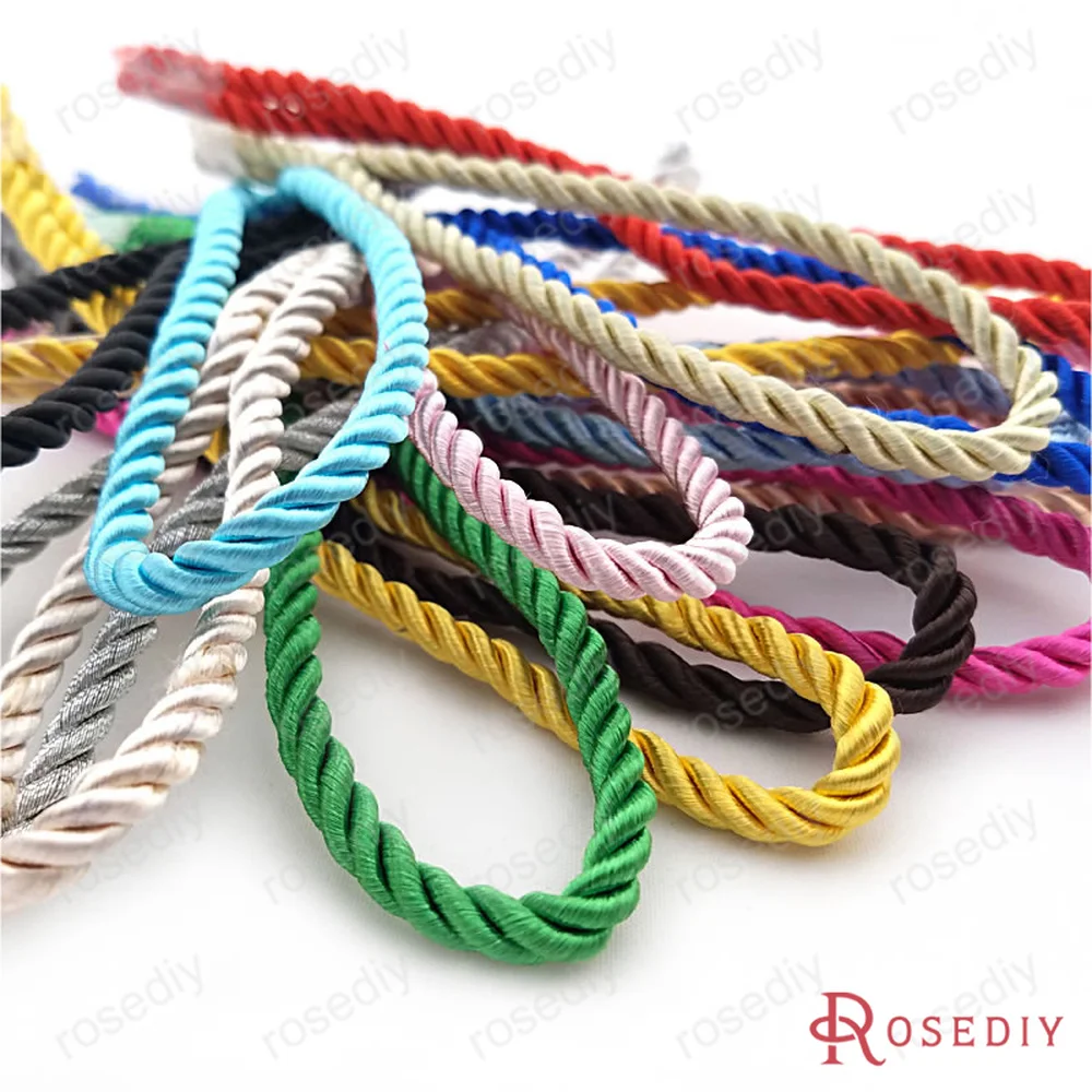 curtain cord/_ 1 meter 5 mm 3 ply purple and gold twist rope