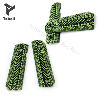

TOtrait 1 Pair Tactics Pistol 1911 Grips Green G10 Grips Custom Grips CNC Material 1911 Accessories