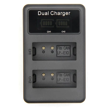 

Quality For Lp-E10 Usb Battery Charger Dual Ports Lcd Display Quick Charging Camera Digital Battery Charger For Canon 1100D 1200
