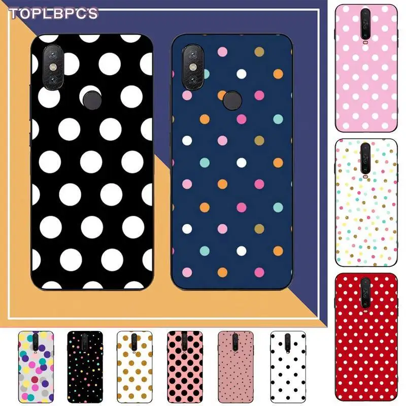 TOPLBPCS красный черный золотой узор в горошек милый чехол для телефона RedMi note 7 8 9 6 5 4 X