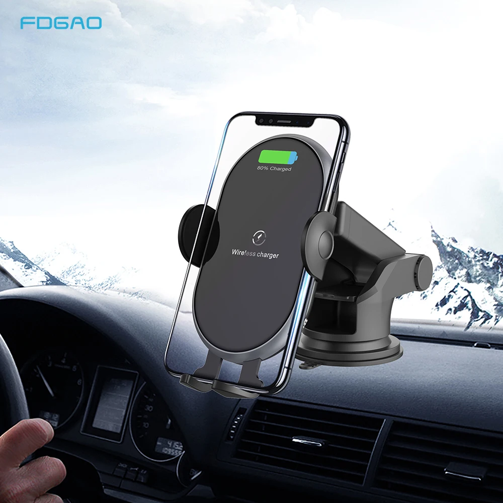 

10W Qi Car Wireless Charger Automatic induction Fast Charging Car Phone Holder For iPhone 11 Pro X XS MAX XR 8 Samsung S10 S9 S8