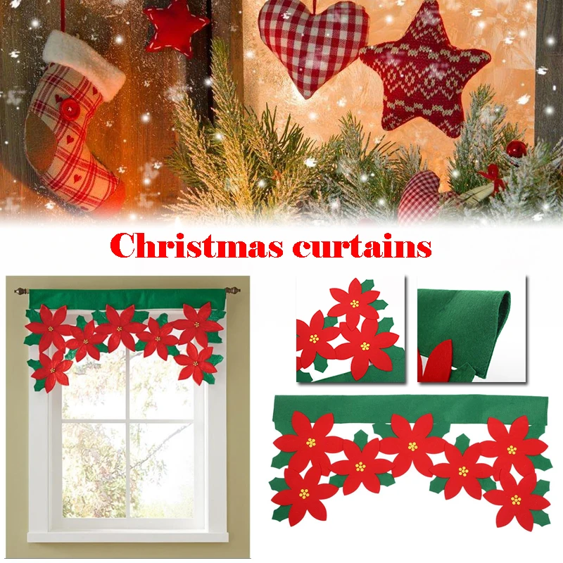 

Novelty Non-woven Christmas Curtain Party Home Decorations Ornament 92x45cm