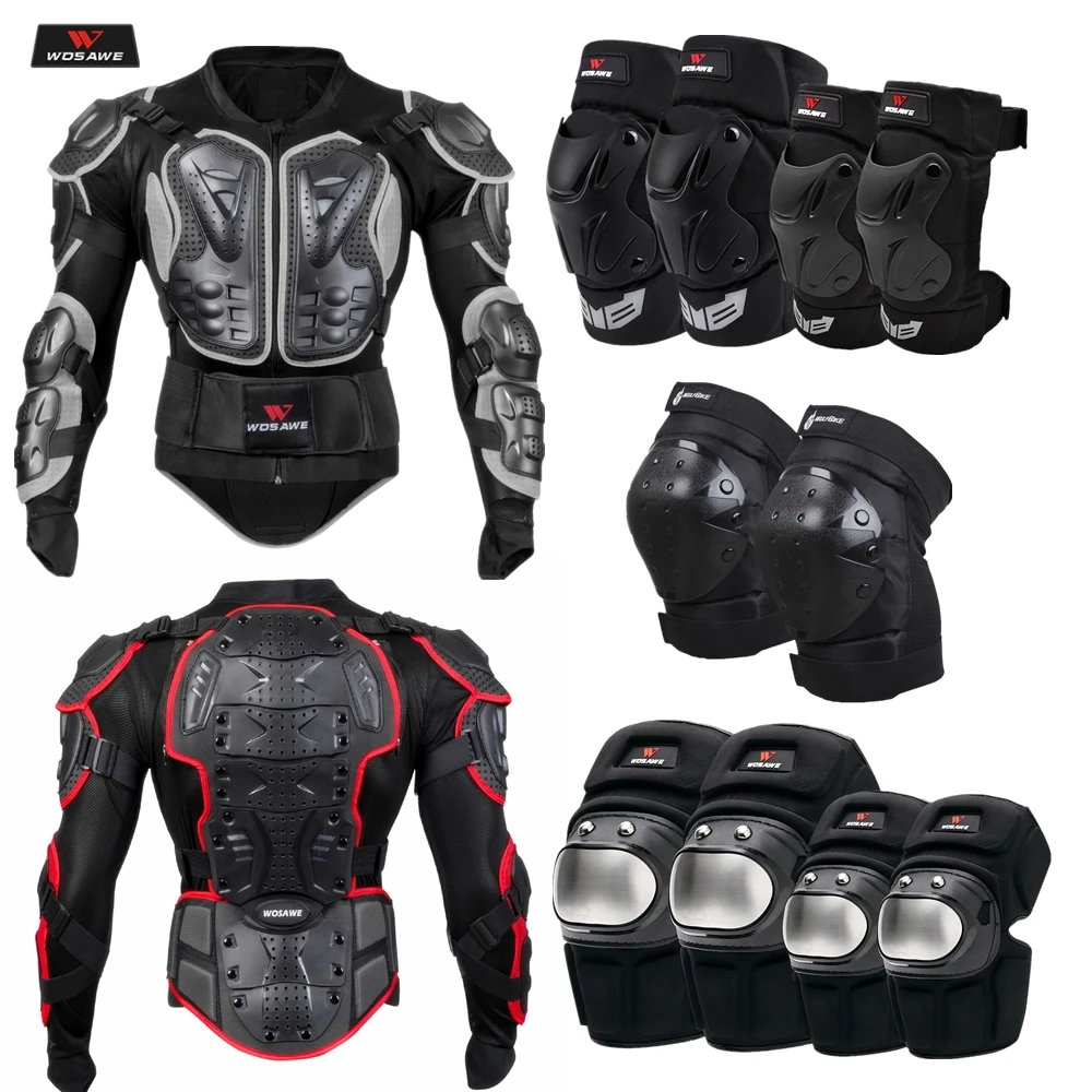 

WOSAWE Sports Motorcycle Armor Protector Jacket Body Support Bandage Motocross Guard Brace Protective Gears Chest Ski Protection