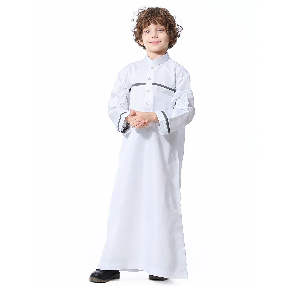 Muslim Fashion Robe Teenager Kids Saudi Arabia Pakistan Boy Thobe Middle East Jubba Islamic Clothing Men Party Thobe Kaftan