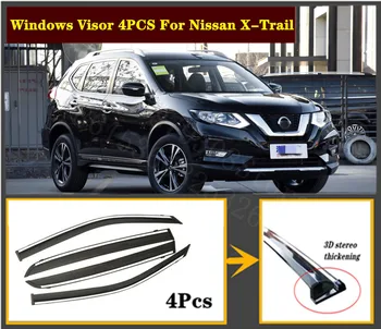 

4pcs Set 2003-2020 OEM For Nissan X-Trail Stainless steel window Visor Shade Vent Wind Rain Deflector Guards Cover