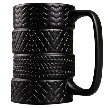 

400Ml Creative Tire Mug Large Capacity Ceramic Mug Personality Tea Coffee Cup Slip Office/Household Water Cup