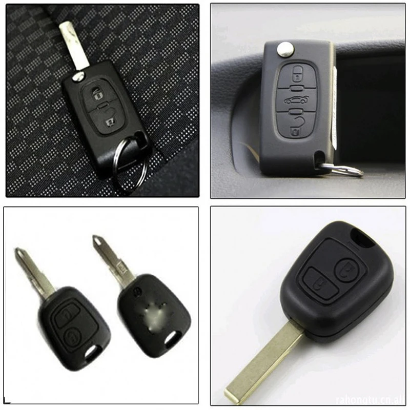 For Peugeot 407 408 307 308 207 2 Buttons Remote Key FOB Case Shell SX9 W/ Blade 