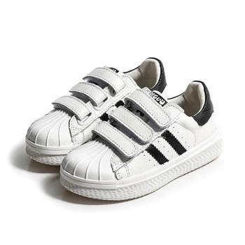 

Shell head children's shoes spring summer 2020 breathable boys' girls' Genuine leather leisure sports shoes white shoes