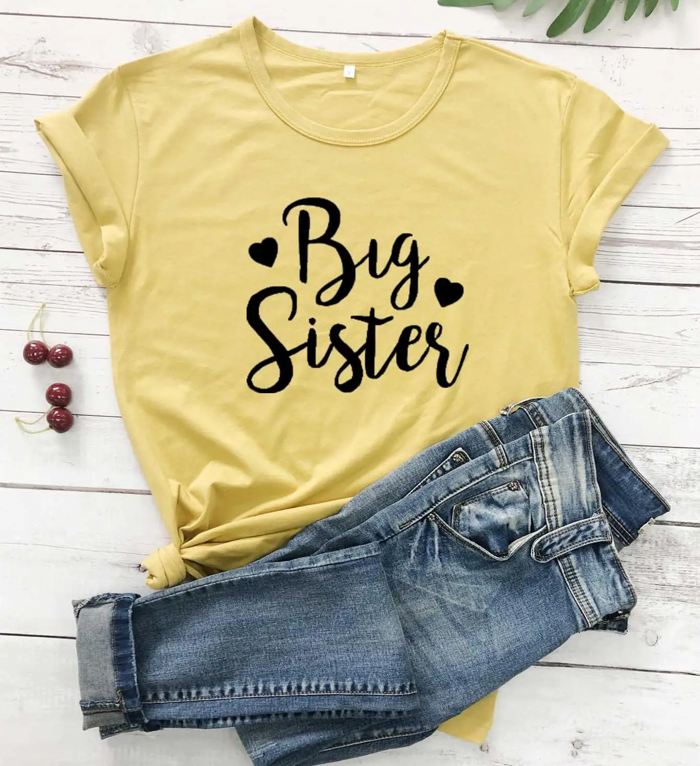 Новые женские Big Sister (старшая сестра) Футболка с короткими рукавами и