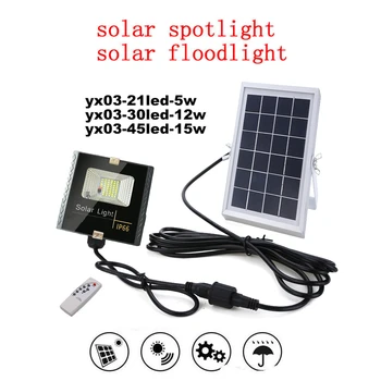 

Led Solar Light Outdoor Waterproof Lighting For Garden Wall LED Four Modes Rotable Pole Solar Lamp remote timer split mount indo