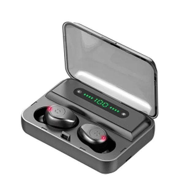 Black YPAY F9-5 наушники Bluetooth беспроводные наушники спортивные наушники в ухо TWS игровой шум отмена истинные Беспроводные наушники с дыхательный светильник - Цвет: Black